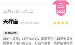蓝蓝占星天秤座一周运势（12.26-1.1）