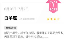 蓝蓝占星白羊座一周运势（6.26-7.2）
