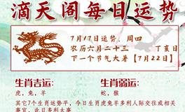 滴天居士2025年7月17日生肖运势