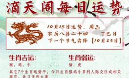 滴天居士2025年10月15日生肖运势